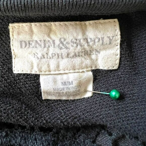 DENIM & SUPPLY RALPH LAUREN BLACK STEER SKULL DREAM CATCHER KNIT TOP SIZE MEDIUM - Picture 11 of 12